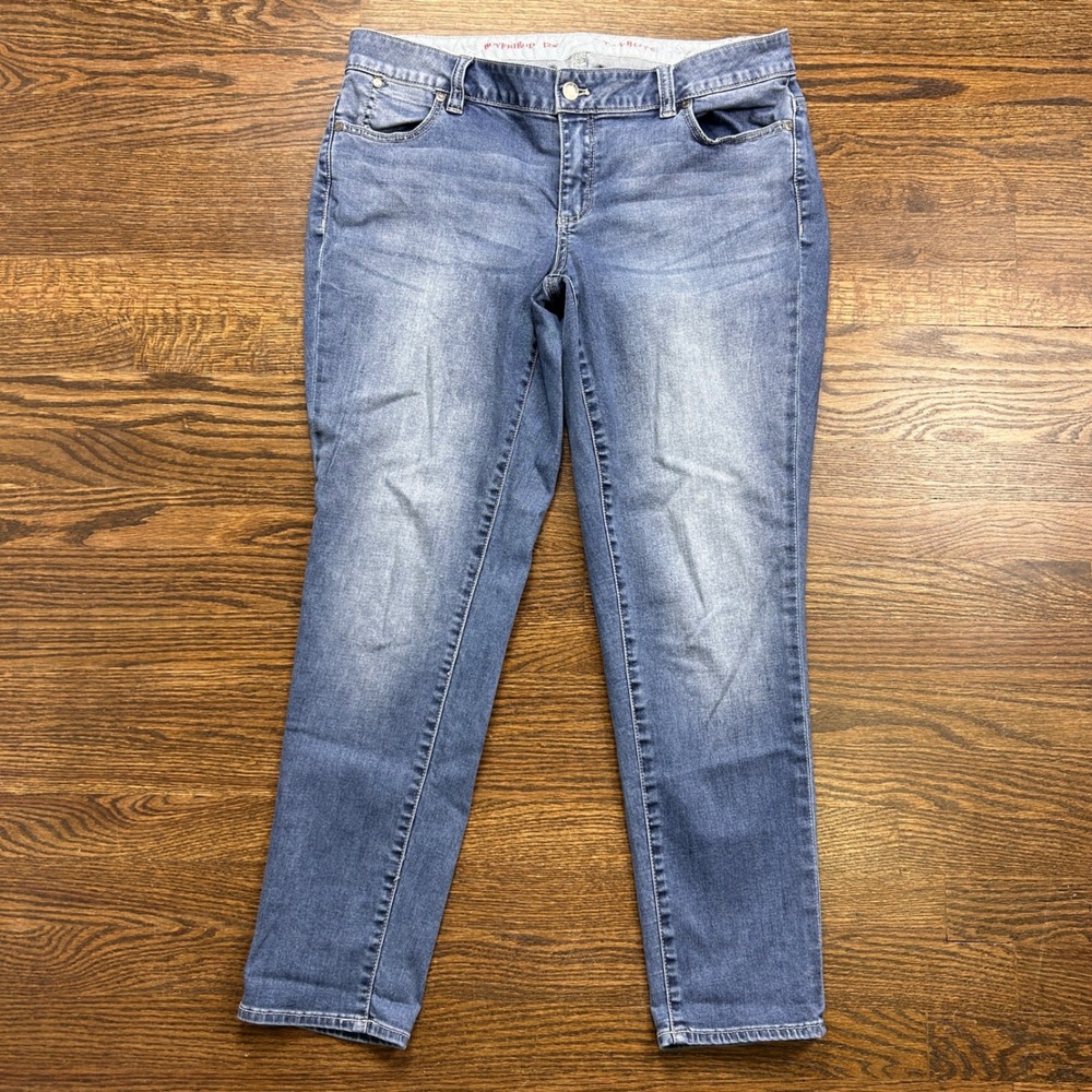 Talbots Boyfriend Jeans Womens 12W Blue Medium Wash Stretch Denim Pants